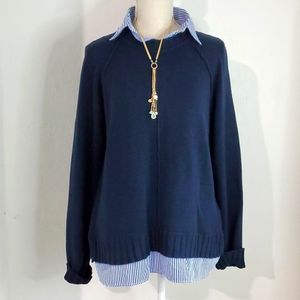 NWT Ralph Lauren Sweatshirt with Blue Collar